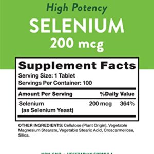 Nature's Truth Selenium 200 mcg Supplements, 100 Count