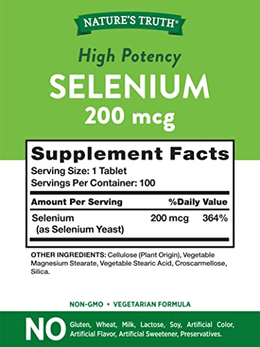 Nature's Truth Selenium 200 mcg Supplements, 100 Count