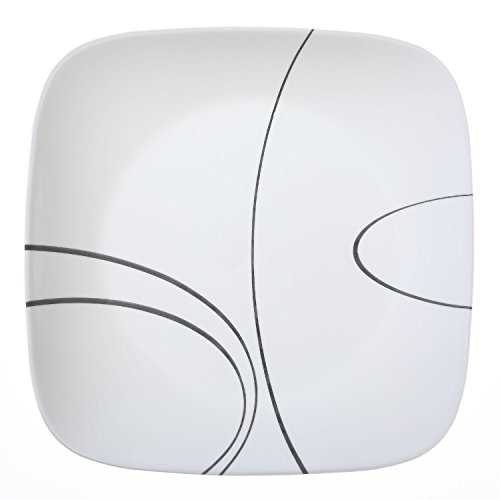 Corelle Square Simple Lines 10.25” Dinner Plate (Set of 4)