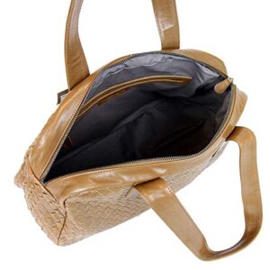 Bottega Veneta Women's Brown Leather Woven Dome Boston Bag