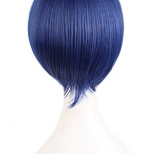 MapofBeauty 12 Inches/30 cm Short Straight Cosplay Costume Wig Party Wig (Mixed Blue)