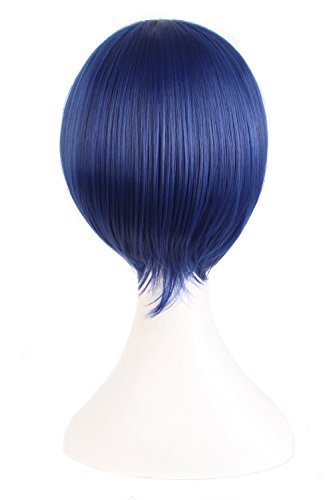 MapofBeauty 12 Inches/30 cm Short Straight Cosplay Costume Wig Party Wig (Mixed Blue)