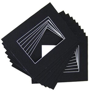 50 pcs of 8x10 black picture mats mattes matting for 5x7 photo + backing + bags