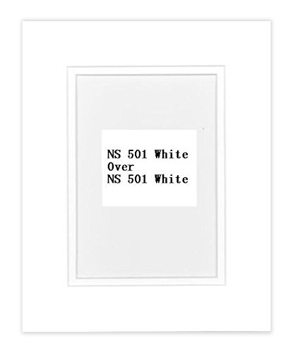 Pack of 10 16x20 White/White Double Mats Mattes with White Core Bevel Cut for 11x14 Photo + Backing + Bags