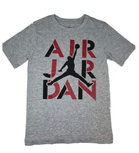 nike air jordan big boys 8-20 jumpman shirts (small, grey heather)