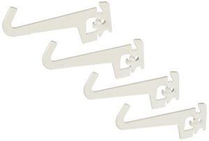 wall control pegboard 3-1/2in reach curved tip slotted hook pack - slotted metal pegboard hooks for wall control pegboard and slotted tool board – white