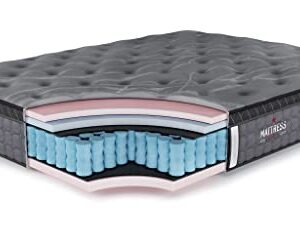 Mattress America Frost 13 Inch Hybrid Pocket Coil Pillow Top Mattress Gel Infused Memory Foam (Queen)