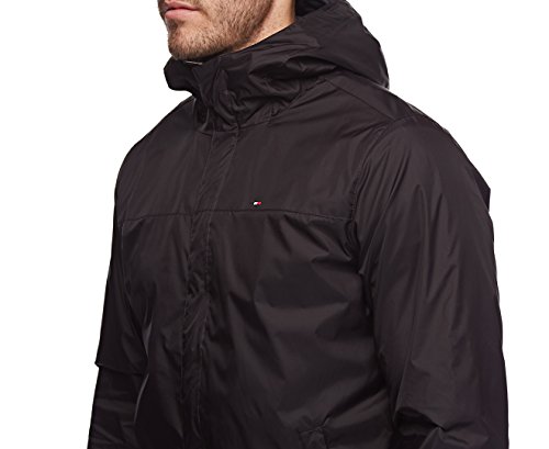 Tommy Hilfiger Men's Waterproof Breathable Hooded Jacket, Black, X-Large