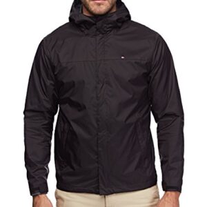 Tommy Hilfiger Men's Waterproof Breathable Hooded Jacket, Black, X-Large