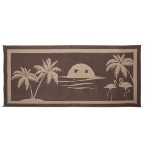 stylish camping to8187 brown/beige 8' x 18' tropical oasis mat, 1 pack