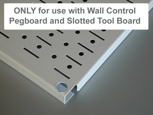 Wall Control Pegboard 1in x 1in C-Bracket Slotted Metal Pegboard Hook for Wall Control Pegboard and Slotted Tool Board – White