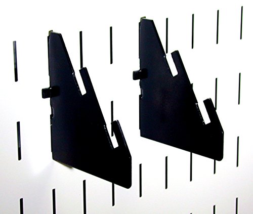 Wall Control Pegboard Slotted Metal Pegboard Bracket Pair Accessory Pack for Wall Control Pegboard and Slotted Tool Board – Black