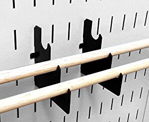 Wall Control Pegboard Slotted Metal Pegboard Rod Bracket Pair Accessory Pack for Wall Control Pegboard and Slotted Tool Board – Black