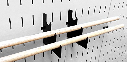 Wall Control Pegboard Slotted Metal Pegboard Rod Bracket Pair Accessory Pack for Wall Control Pegboard and Slotted Tool Board – Black