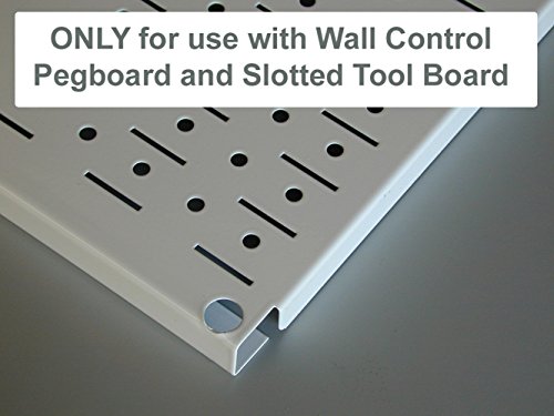 Wall Control Pegboard Shelf Divider for 9in Deep Pegboard Shelf Assembly for use with Wall Control Pegboard and Slotted Tool Board – White