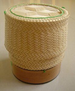 thailand sticky rice bamboo basket handmade size 7"x 7.5"