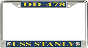 militarybest uss stanly dd-478 license plate frame