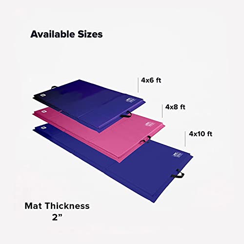We Sell Mats - 4 ft x 8 ft x 2 in Personal Fitness & Exercise Mat for Home Workout - Lightweight and Folds for Carrying – All Purpose Home Gym Mat – Thick Mat for Yoga, Pilates, Stretches