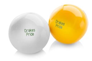 drakes pride set of 6 standard outdoor white lawn bowls jacks (63-4mm)