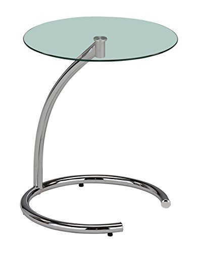 Kings Brand Furniture - Chrome with Glass Modern Accent Side End Table