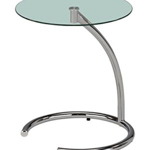 Kings Brand Furniture - Chrome with Glass Modern Accent Side End Table