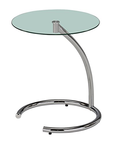 Kings Brand Furniture - Chrome with Glass Modern Accent Side End Table