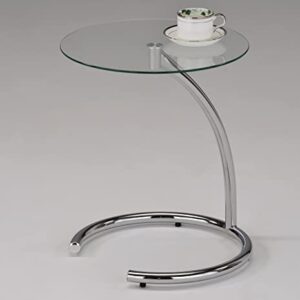 Kings Brand Furniture - Chrome with Glass Modern Accent Side End Table