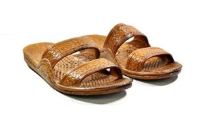 hawaii moses unisex rubber slide on jesus sandal slippers (9, brown)