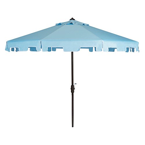 Safavieh Outdoor Collection Zimmerman Crank Market Umbrella with Flap