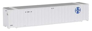 walthers scenemaster n scale model of santa fe (white, blue) 48' ribbed side container