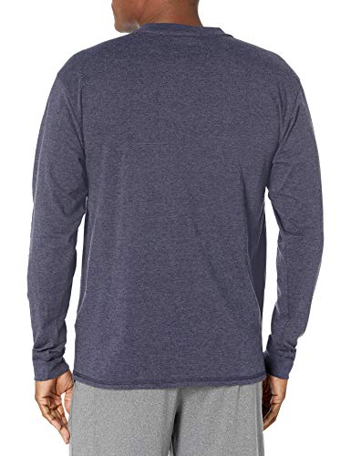 Hanes Men's Long-Sleeve Beefy Henley T-Shirt - Large - Hanes Navy Heather