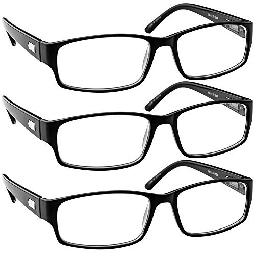 TruVision Readers Reading Glasses - 9504HP - 3 Pack - Black - 2.50