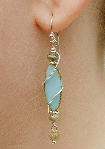 Topsail Island Earrings - USA-Made Nickel Free Handcrafted Stone Earrings (Robin's Egg Blue, RB02*)
