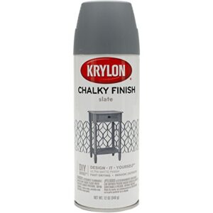 krylon k04104007 chalky finish spray paint, anvil gray, 12 ounce