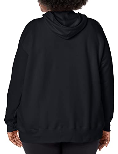 JUST MY SIZE womens Comfortsoft Ecosmart Fleece Full-zip Women's athletic hoodies, Ebony, 4X US