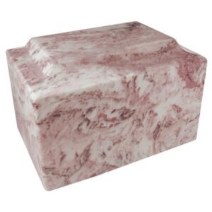wild rose classic cultured marble cremation urn for ashes, pink, red, adult sized cremation urn for human ashes, ground burial, home memorial and funeral cremation urn