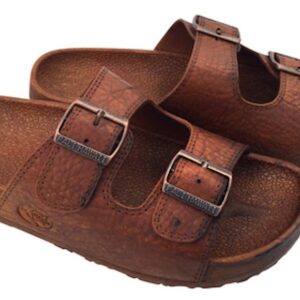 Pali Hawaii 2 Buckle Sandal (Brown, 11)