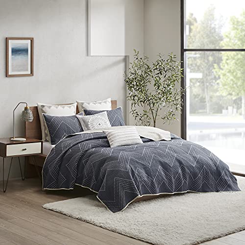 INK+IVY II13-564 Pomona 3 Piece Coverlet Mini Set, Full/Queen, Navy