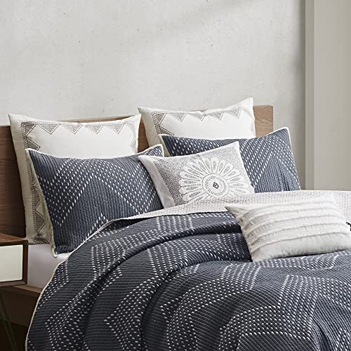 INK+IVY II13-564 Pomona 3 Piece Coverlet Mini Set, Full/Queen, Navy