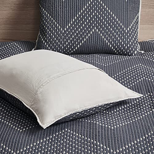 INK+IVY II13-564 Pomona 3 Piece Coverlet Mini Set, Full/Queen, Navy