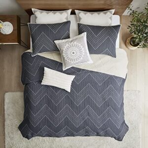 INK+IVY II13-564 Pomona 3 Piece Coverlet Mini Set, Full/Queen, Navy