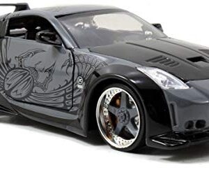 Jada Toys Fast & Furious 1:24 D.K.'s Nissan 350Z Die-cast Car, Toys for Kids and Adults, Grey and Black (97172)