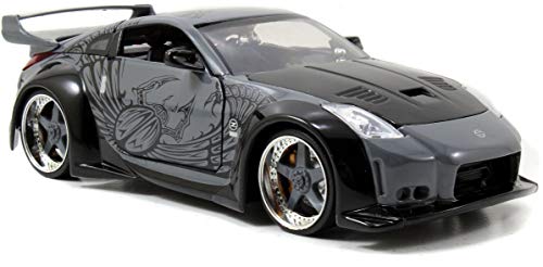 Jada Toys Fast & Furious 1:24 D.K.'s Nissan 350Z Die-cast Car, Toys for Kids and Adults, Grey and Black (97172)