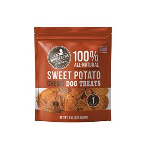 wholesome pride sweet potato chews 100% all-natural single ingredient, usa-sourced dog treats, 8 oz