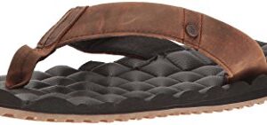 Volcom Men's Recliner Leather Sandal, Vintage Brown, 8 C/D US