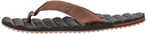 Volcom Men's Recliner Leather Sandal, Vintage Brown, 8 C/D US