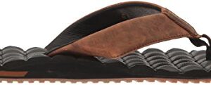 Volcom Men's Recliner Leather Sandal, Vintage Brown, 8 C/D US