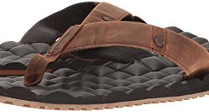 Volcom Men's Recliner Leather Sandal, Vintage Brown, 8 C/D US