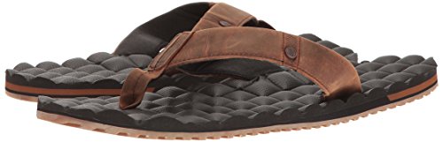 Volcom Men's Recliner Leather Sandal, Vintage Brown, 8 C/D US