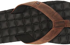 Volcom Men's Recliner Leather Sandal, Vintage Brown, 8 C/D US